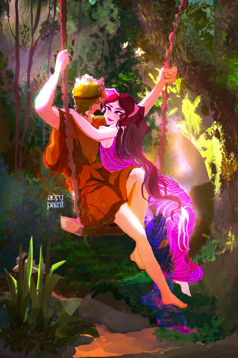 Hercules and Megara inspired from Pierre-Auguste Cot's Springtime by adrypaint